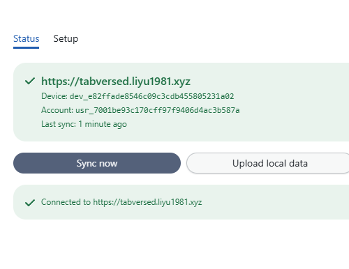 Your tabverses, on every browser you use